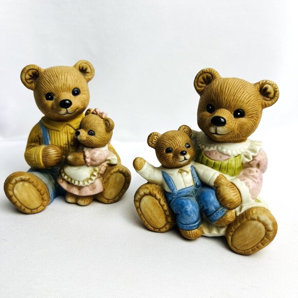 Lot 9 Homco Porcelain Family Bears Vintage Mama Papa 1406 1413 1444 1450 1462 - Picture 5 of 12